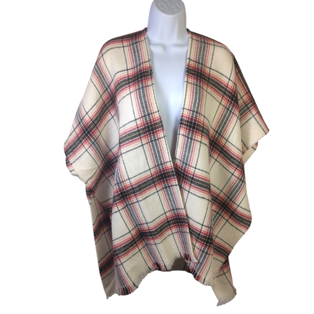 Ann Taylor LOFT Plaid Poncho / Wrap Scarf NEW with Tags - Picture 3 of 8